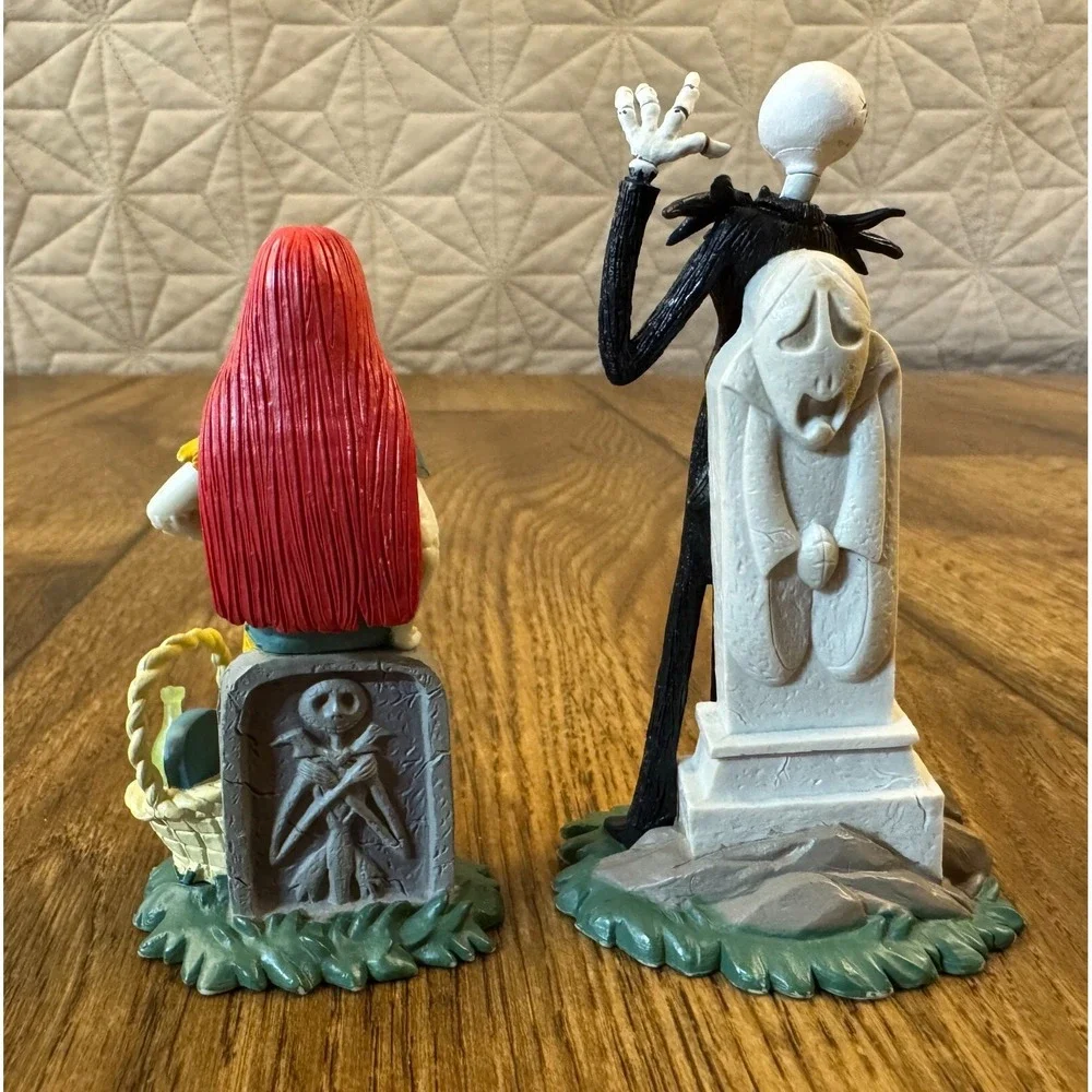 Disney Nightmare Before Christmas Jack Skellington Sally Figures Cake Topper Lot
